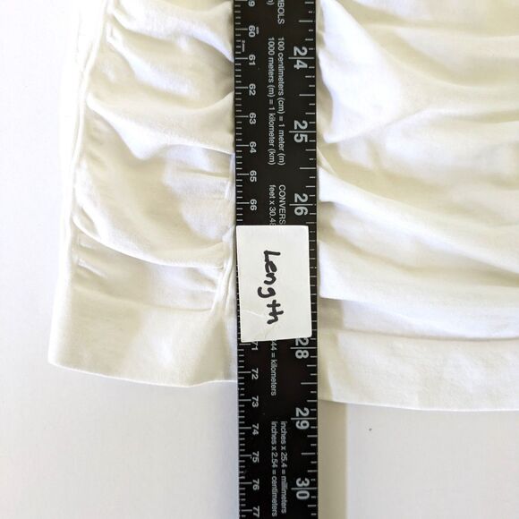 Y2K Womens One Size White Lace Babydoll Cami Tank Top Ruched Romantic Fairy - Picture 7 of 7